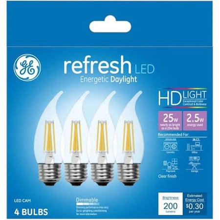Current G E Lighting 240197 2.5W Refresh Light Bulb; Clear - Pack of 4 240197